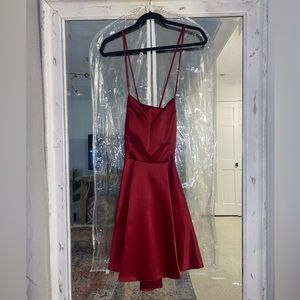 WORN ONCE Red satin dance/cocktail dress (size 4)